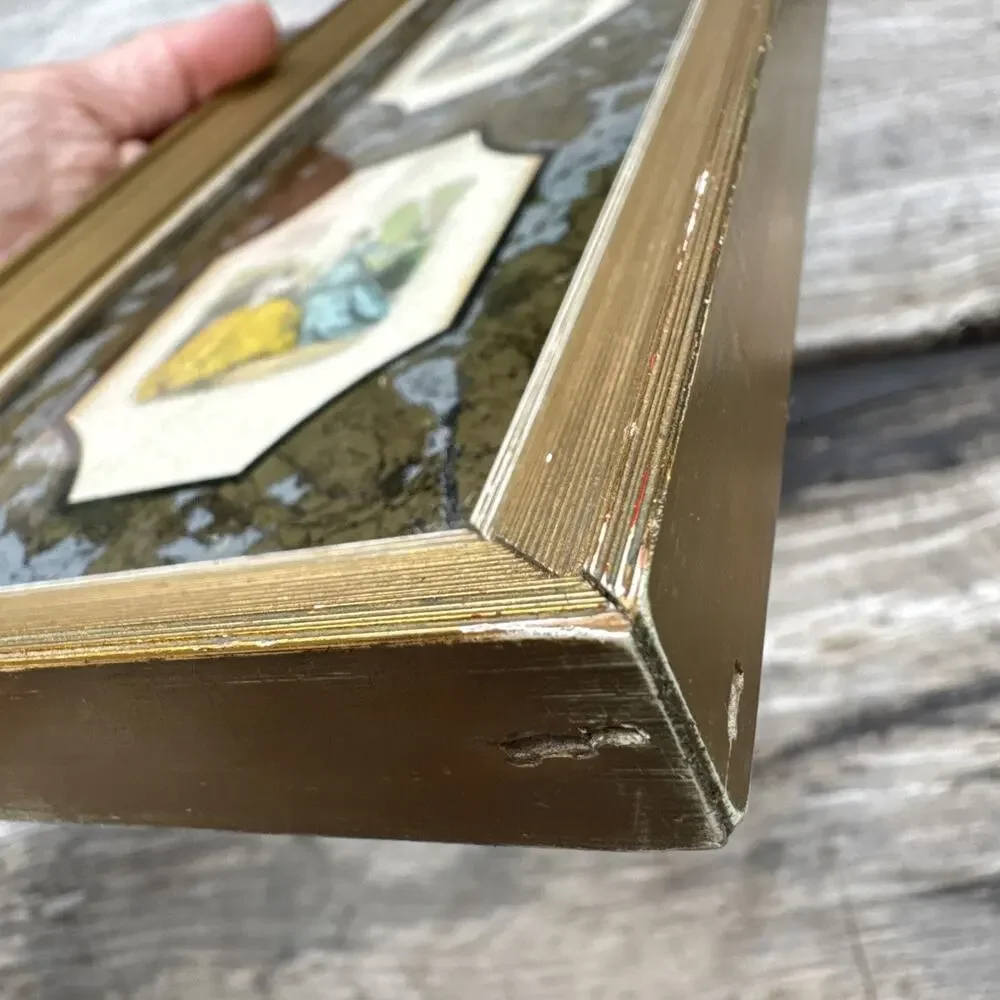Vintage E.A. Riba Co. Gold Frame Victorian Art Hollywood Regency Rectangle NYC